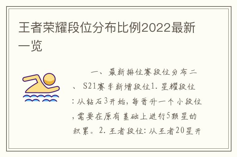 王者荣耀段位分布比例2022最新一览